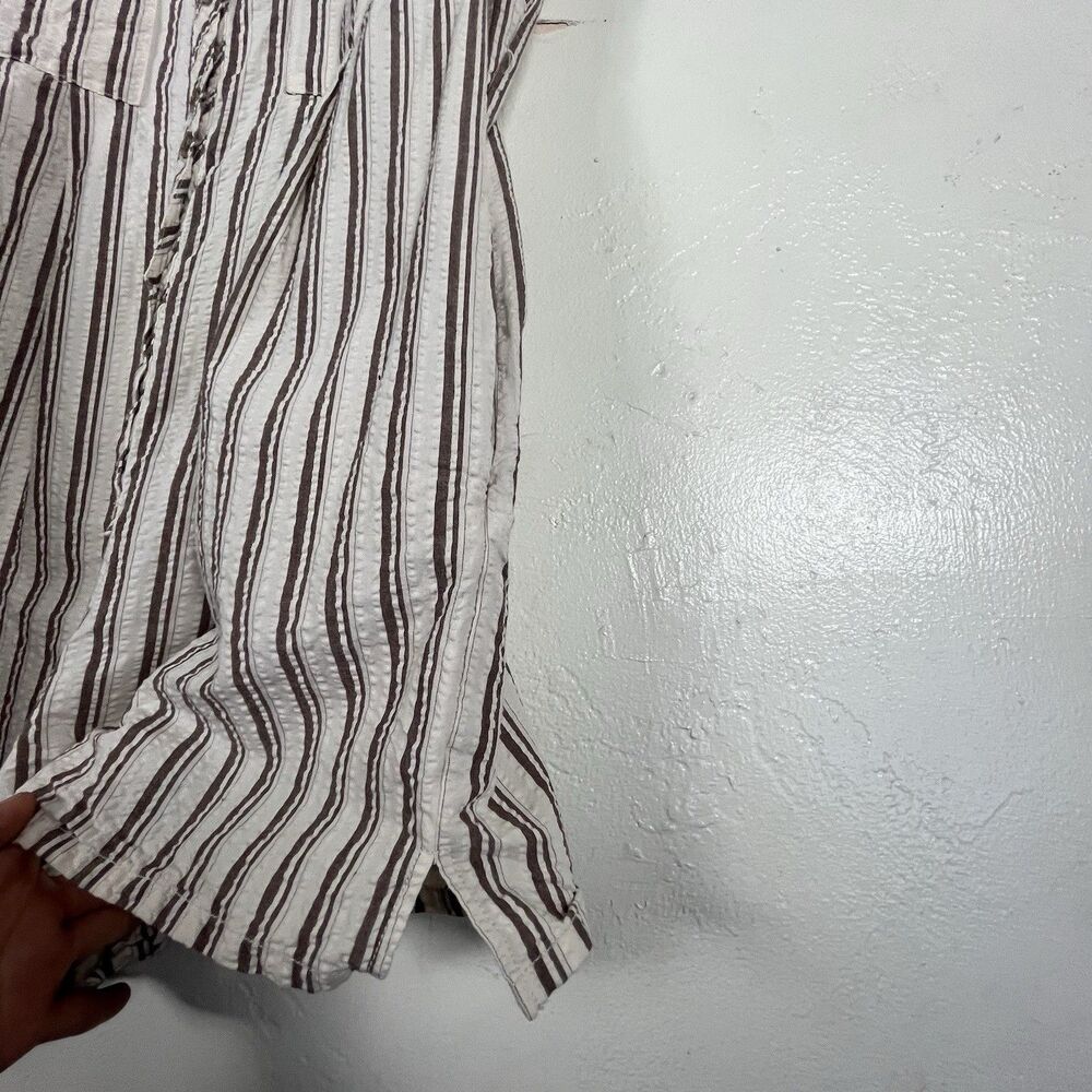 Urban Outfitters Striped Cotton Romper Playsuit Button Front Pockets Size M - Picture 12 of 15